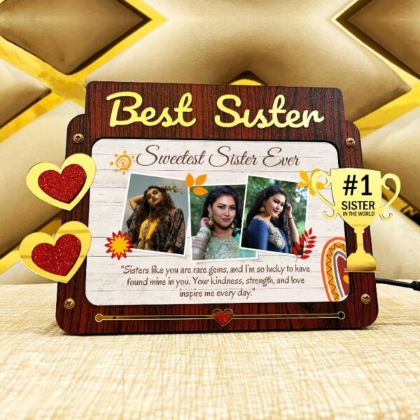 Best Sister Led Photo Frame - Gift For Sister - BS36-1